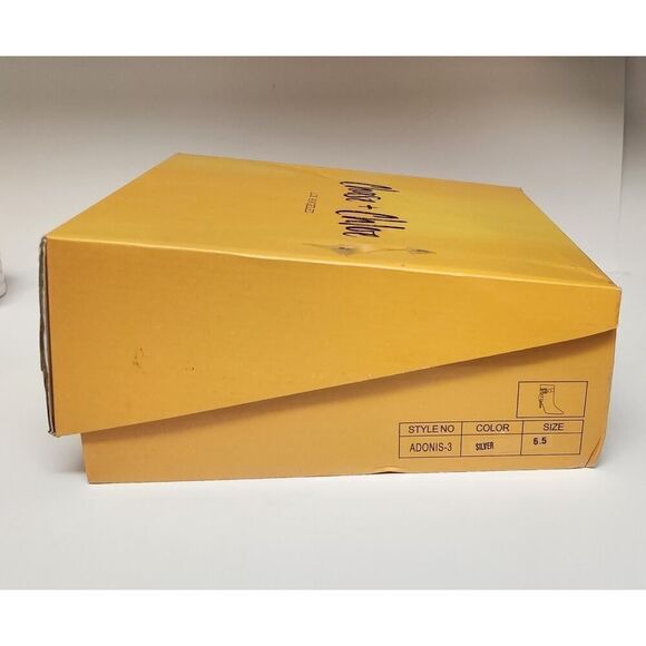 CHASE AND CHLOE Adonis-3 Buckle Pointed Toe Bootie Metallic Silver Size US 6.5 - Picture 10 of 12